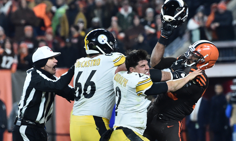 Steeler Myles Garrett Thursday Night Football fight